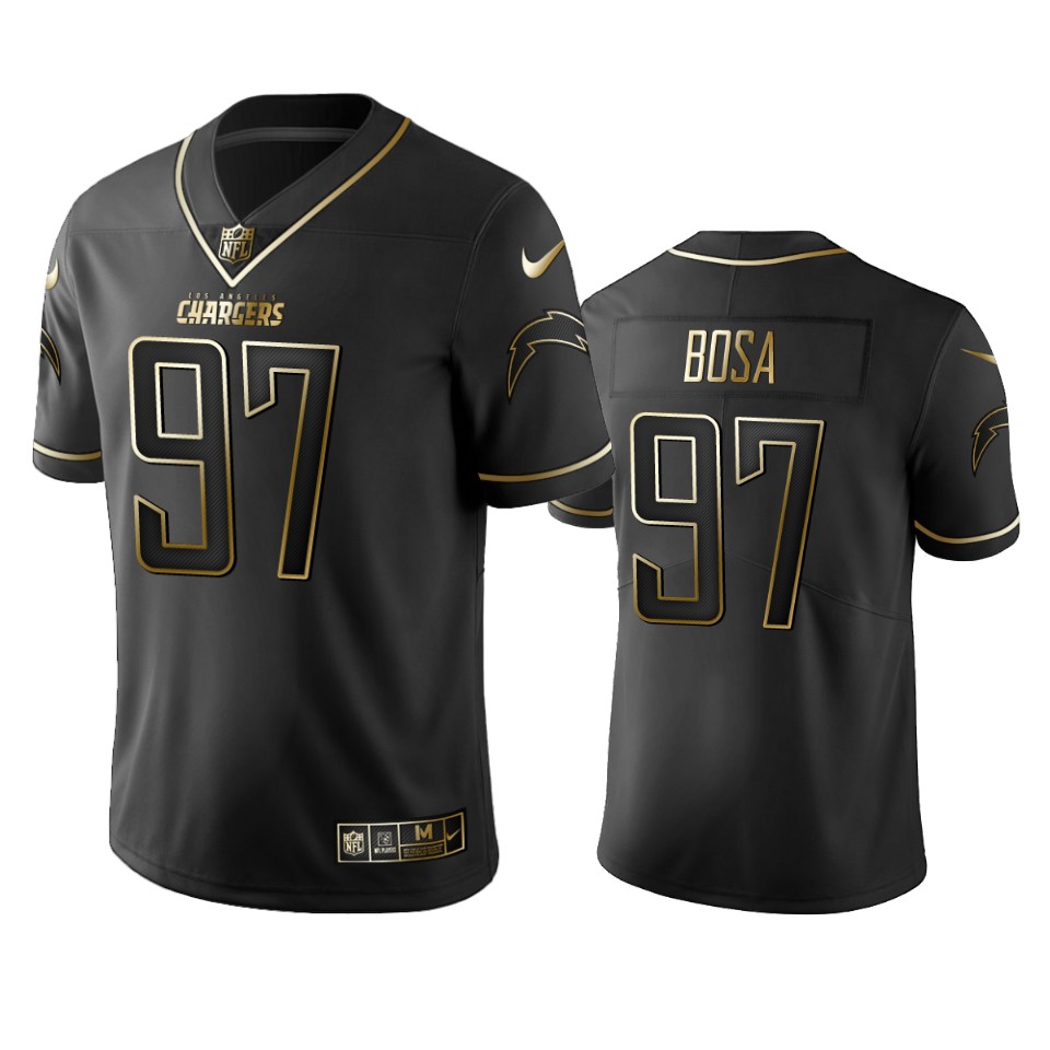 Men's Los Angeles Chargers #97 Joey Bosa 2019 Black Gold Edition Stitched NFL Jersey